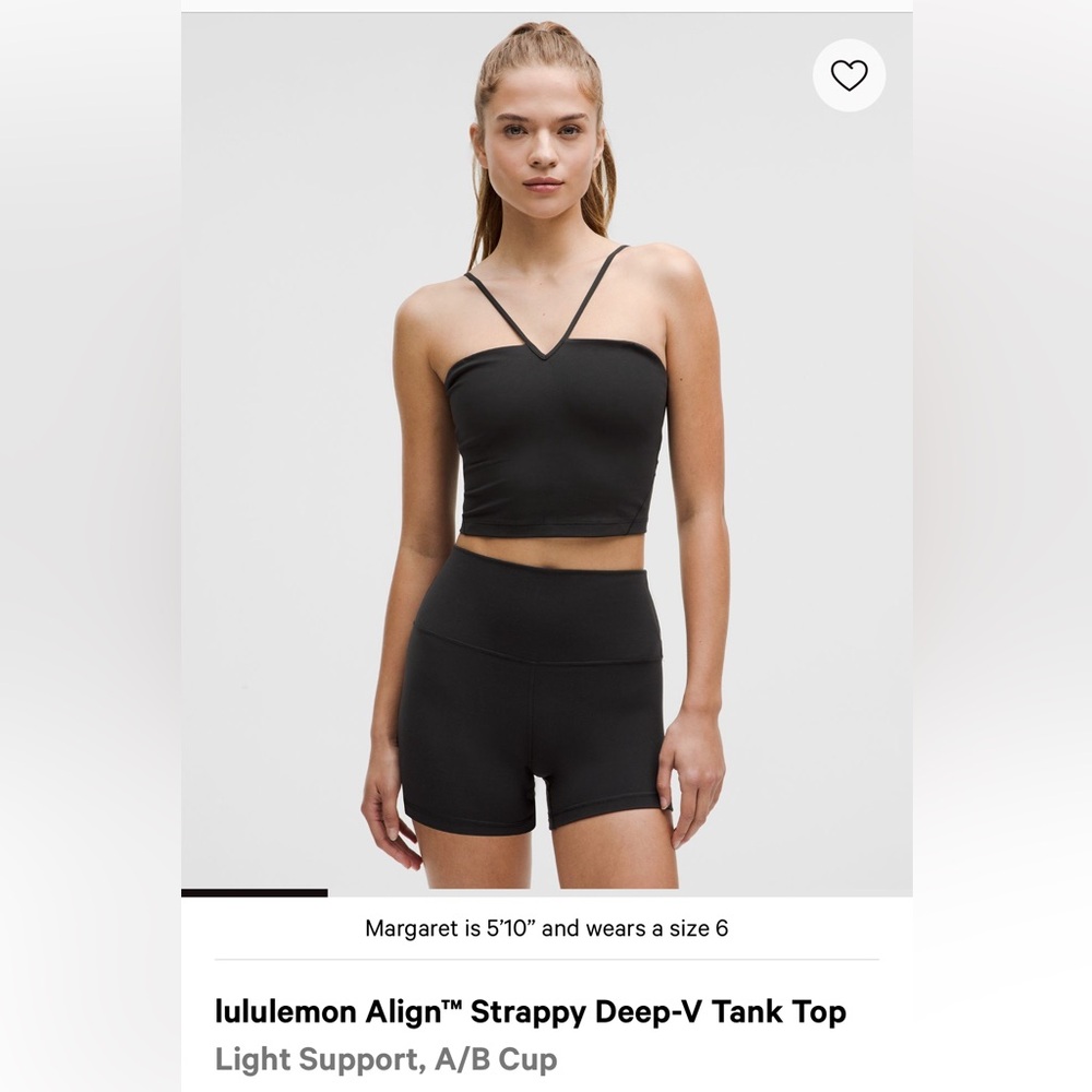 Lululemon align Black Strappy deep v Tank 6 euc